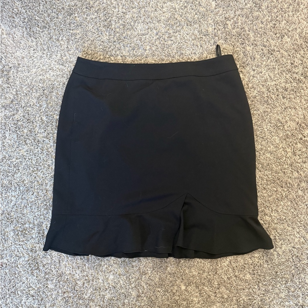 Tahari Black Mini Skirt with Ruffle Hem